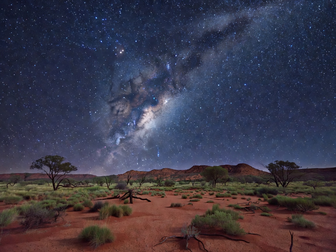 Arid Australian Outback Starry Night